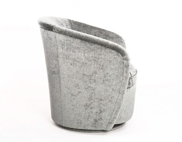 grey velvet swivel tub chair