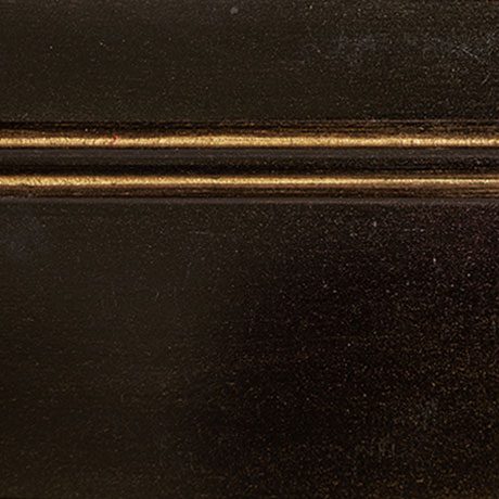 black wood finish with gold accents