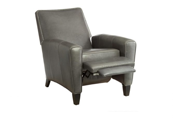 grey leather reclining chair