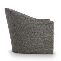 side view of a charcoal contemporary Toronto made swivel chair