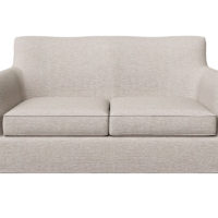 front view of clarissa loveseat with curved back