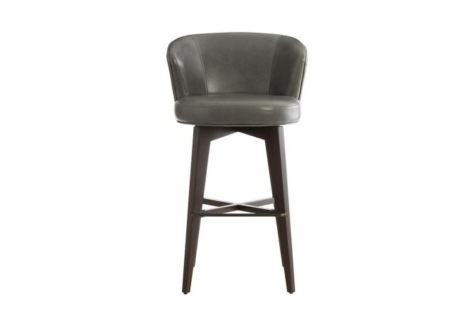 Memory swivel contemporary bar stool in grey by Vogel.