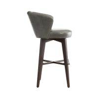 Side view of memory swivel contemporary bar stool in grey by Vogel.
