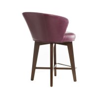 Backside view of memory swivel contemporary bar stool in red by Vogel.