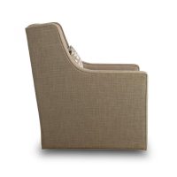 side view of designer custom chair with back pillow