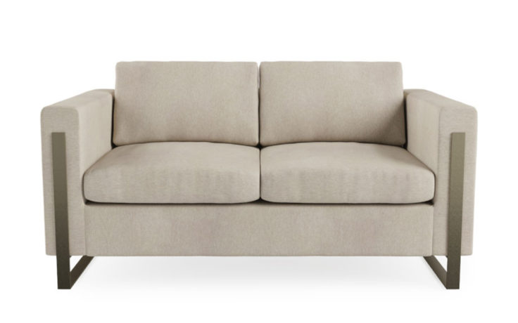 custom loveseat with metal legs