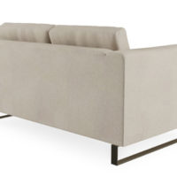 back view of oslo loveseat with gold metal legs