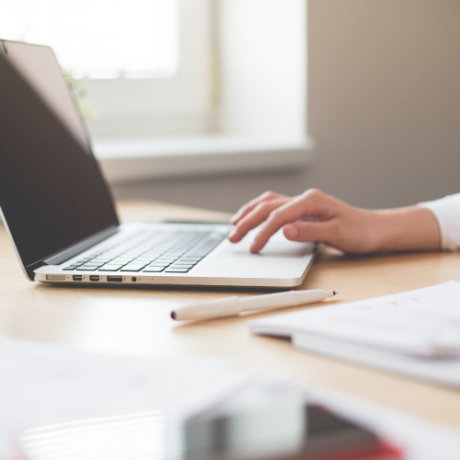 person working on a computer