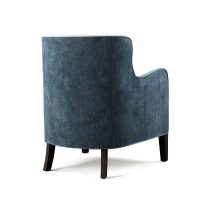 harper stationary chair with a curved back