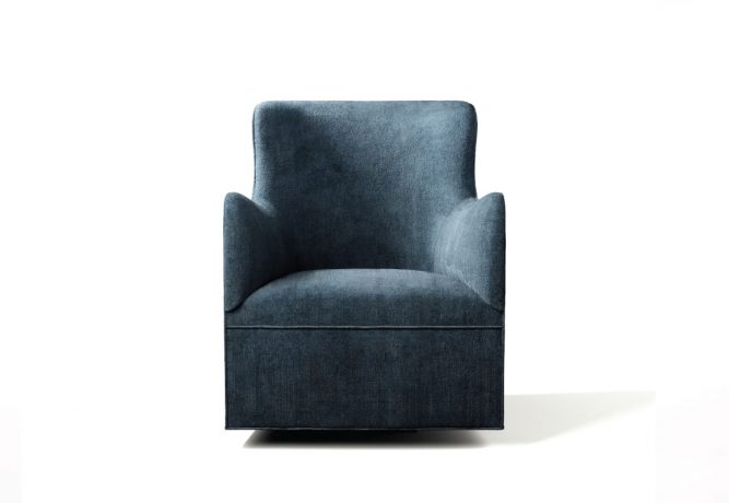 navy blue velvet swivel glider chair