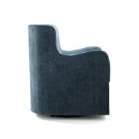 curved arms and curved back side view of swivel glider
