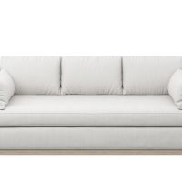 modern sofa with wooden base
