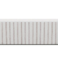 havana custom upholstered bench in white striped fabric
