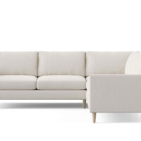 mid century modern tribeca sectional in a beige fabric and L configuration