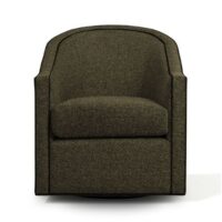 17905 Pierre Swivel Glider in green fabric with black contrast piping